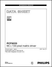 PCF8535U/2 datasheet: 5.5 V, 65x133 pixel matrix  driver PCF8535U/2
