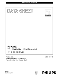 PCK2057DGG datasheet: 70-190 MHz  I2C differential 1:10 clock driver PCK2057DGG