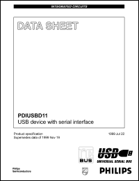 PDIUSBD11D datasheet: 3.3 V,USB device with serial interface PDIUSBD11D