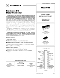 MC33033P datasheet: Brushless DC Motor Controller MC33033P