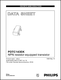 PDTC143EK datasheet: 50 V, 100 mA, NPN resistor-equipped transistor PDTC143EK