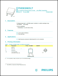 PHD83N03LT datasheet: 25 V, N-channel enhancement mode field-effect transistor PHD83N03LT