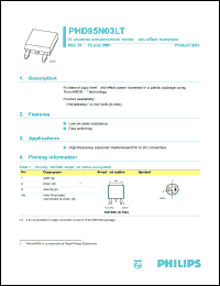 PHD95N03LT datasheet: 25 V, N-channel enhancement mode field-effect transistor PHD95N03LT