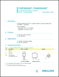 PHP20N06T datasheet: 55 V, N-channel trenchMOS transistor PHP20N06T