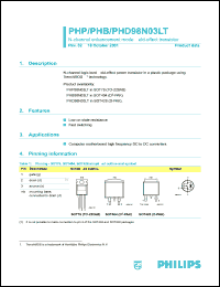 PHP98N03LT datasheet: 25 V, N-channel enhancement mode field-effect  transistor PHP98N03LT