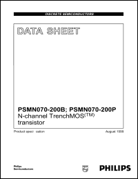 PSMN070-200B datasheet: 200 V, N-channel trenchMOS transistor PSMN070-200B