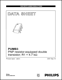 PUMB3 datasheet: 50 V, PNP resistor-equipped double transistor PUMB3