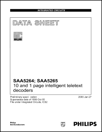 SAA5265PS/M4 datasheet: 3.3 V, 10 and 1 page intelligent teletext decoder SAA5265PS/M4