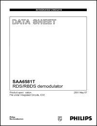 SAA6581T datasheet: 5.5 V, RDS/RBDS demodulator SAA6581T
