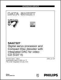 SAA7327H datasheet: 3.3 V, digital servo processor and compact disc decoder SAA7327H
