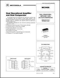 MC3405P datasheet: Dual Operational Amplifier and Dual Comparator MC3405P