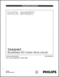 TDA5240T datasheet: 18 V, Brushless DC motor drive circuit TDA5240T