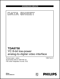 TDA8758G datasheet: YC 8-bit low-power analog-to-digital video interface TDA8758G