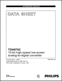 TDA8762M/4 datasheet: 10-bit high-speed low-power analog-to-digital converter TDA8762M/4
