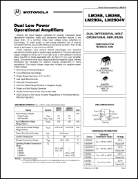 LM358N datasheet: Dual Low Power Operational Amplifier LM358N