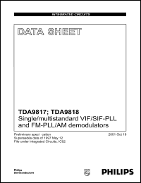 TDA9817 datasheet: 5.5 V, Single/multistandard VIF/SIF-PLL and FM-PLL/AM demodulator TDA9817