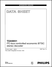 TDA9851T datasheet: I2C-bus controlled economic BTSC stereo decoder TDA9851T