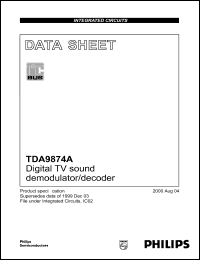TDA9874AH datasheet: Digital TB sound demodulator/processor TDA9874AH