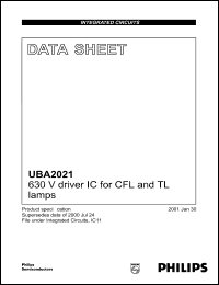 UBA2021P datasheet: 630 V driver IC for CFL and TL lamp UBA2021P