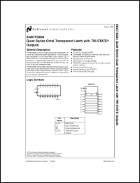 54ACTQ533FMQB datasheet: Quiet Series Octal Transparent Latch with TRI-STATE Outputs 54ACTQ533FMQB