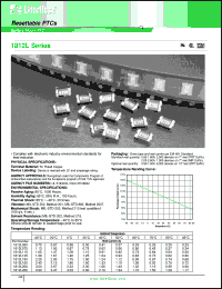 1812L050 datasheet: Resettable PTC, surface mount. Ihold = 0.50A, Itrip = 1.00A. 1812L050