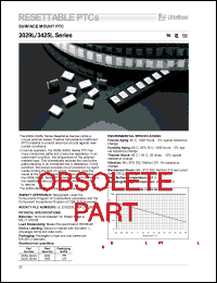 2029L100 datasheet: Surface mount PTC. Ihold = 1.10A, Itrip = 2.2A. 2029L100