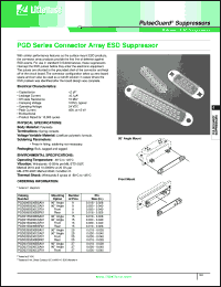 PGD009S030CSF01 datasheet: Connector array ESD suppressor. Mounting option: front. Clamping voltage 100V3,typ. Operating voltage 24 VDC. Bulk, bagged and tagged. PGD009S030CSF01