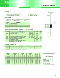 T10B035T datasheet: T10B series Sibod, glass passivated junction, bi-directional device for telephone and line card protection. Irm = 2uA @ Vrm = 32V,max. Ir = 50uA @ Vr = 35V,max, Tape and reeled (1500pcs). T10B035T
