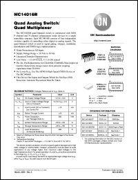 MC14016BD datasheet: Quad Analog Switch/ Quad Multiplexer MC14016BD