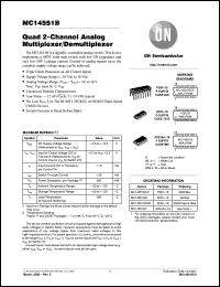 MC14551BCP datasheet: Quad 2-Channel Analog Multiplexer/Demultiplexer MC14551BCP