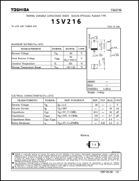 1SV216 datasheet: Variable capacitance silicon diode for TV VHF UHF tuner AFC 1SV216