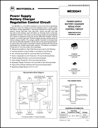 MC33341D datasheet: Power Supply Battery Charger Regulation Control Circuit MC33341D