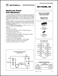 MC14C89ABDR2 datasheet: Quad Low Power Line Receiver MC14C89ABDR2