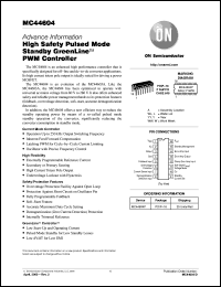 MC44604P datasheet: High Safety Pulsed Mode Standby GreenLine™ PWM Controller MC44604P