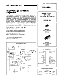MC33363DWR2 datasheet: High Voltage Switching Regulator MC33363DWR2