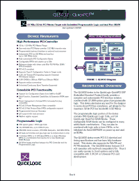 QL5032-33APQ208I datasheet: 33MHz/32-bit PCI master/target with embedded programmable logic and dual port SRAM. QL5032-33APQ208I