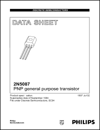 2N5087 datasheet: 50 V, PNP general purpose transistor 2N5087