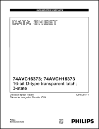 74AVCH16373DGG datasheet: 3.6 V, 16-bit D-type transparent latch 74AVCH16373DGG