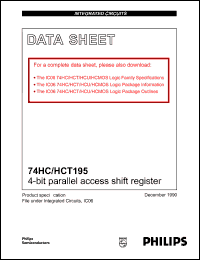 74HC/HCT195 datasheet: 4-bit parallel access shift register 74HC/HCT195