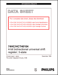 74HC/HCT40104 datasheet: 8-bit bidirectional universal shift register 74HC/HCT40104