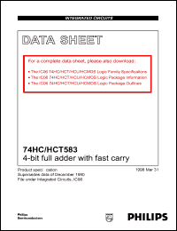 74HC/HCT583 datasheet: 4-bit full adder with fast carry 74HC/HCT583