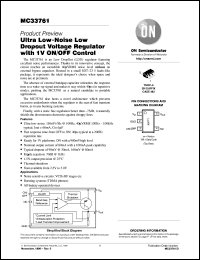 MC33761SNT1-025 datasheet: Ultra Low-Noise Low Dropout Voltage Regulator with 1V ON/OFF Control MC33761SNT1-025