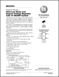 MC33761SNT1-028 datasheet: Ultra Low-Noise Low Dropout Voltage Regulator with 1V ON/OFF Control MC33761SNT1-028