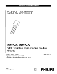 BB204B datasheet: 30 V, VHF variable capacitance double diode BB204B