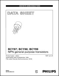 BCY87 datasheet: 45 V, NPN general purpose transistor BCY87