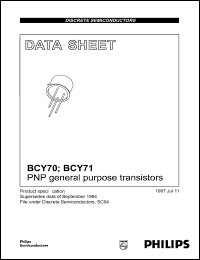 BCY71 datasheet: 45 V, PNP general purpose transistor BCY71