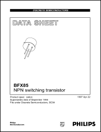 BFX85 datasheet: 100 V, NPN switching transistor BFX85