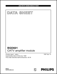 BGD601 datasheet: 24 V, CATV amplifier module BGD601