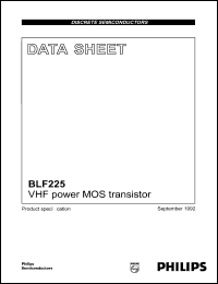 BLF225 datasheet: 40 V, VHF power MOS transistor BLF225