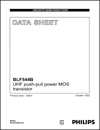 BLF544B datasheet: 65 V, UHF push-pull power MOS transistor BLF544B